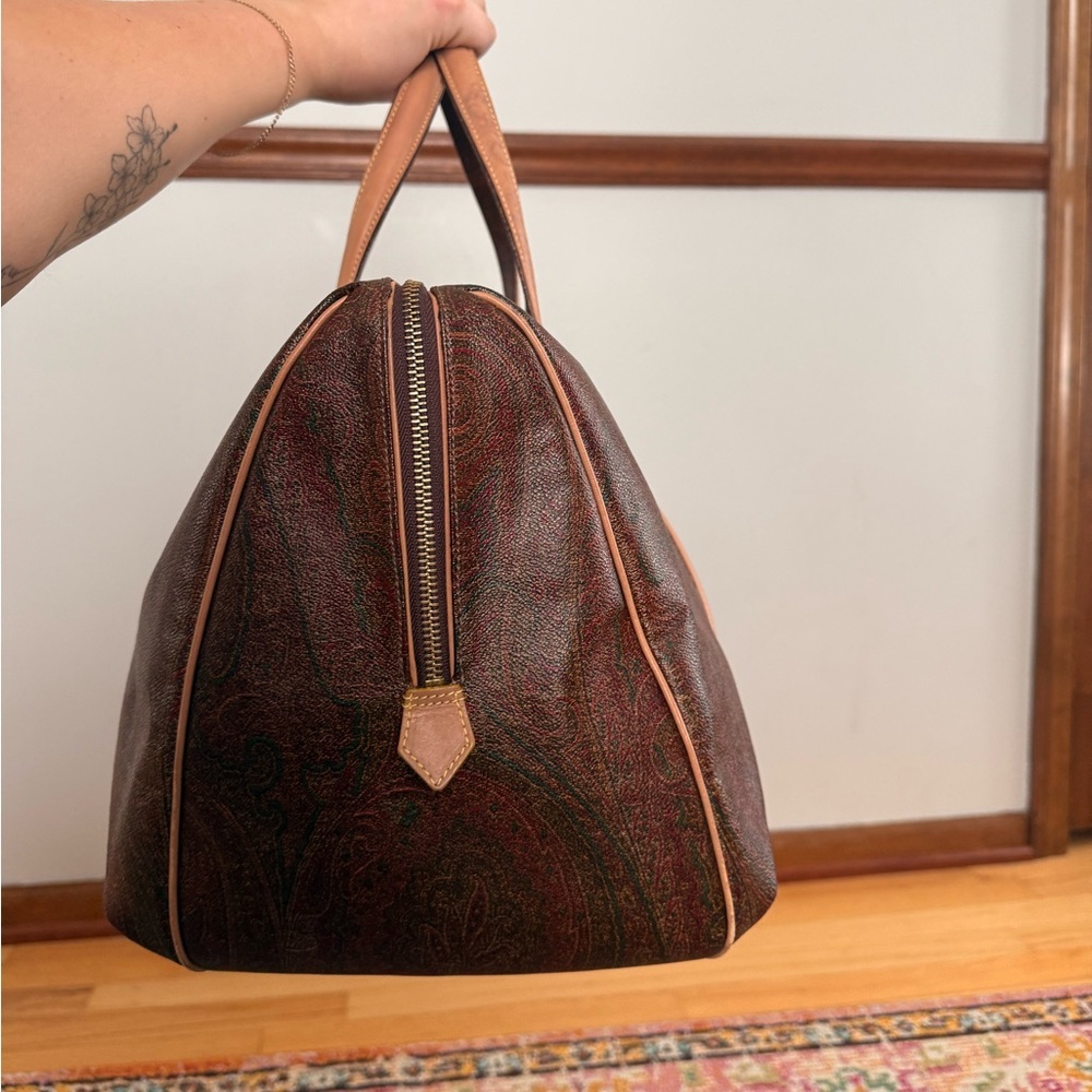 Etro Leather Paisley 48 Hour Weekender Bag🤎 - Picture 4 of 12